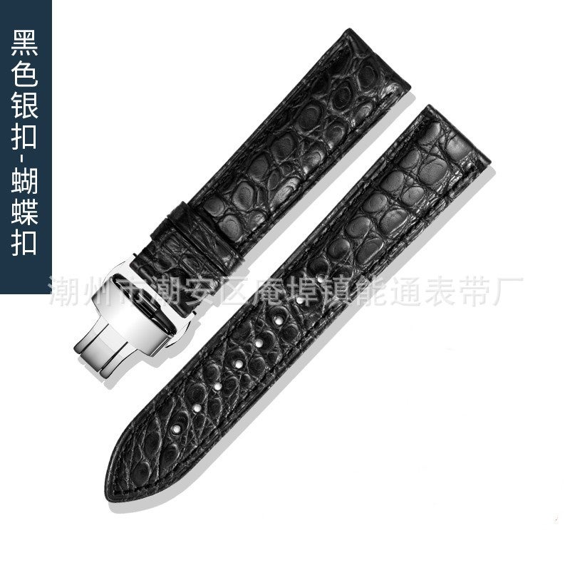 Factory American Round Grain Alligator Leather Strap Pin Buckle Butterfly Buckle Leather Watch With Soft Men And Women - Image 1